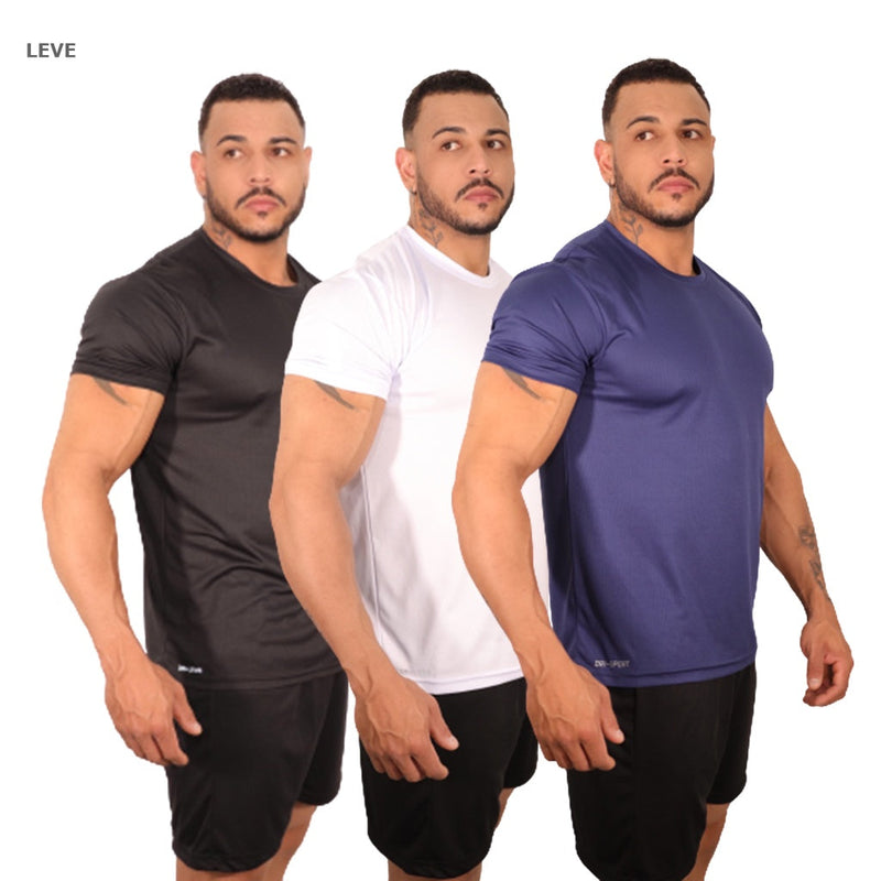 Kit 3 Camisa Camiseta Masculina Dry leve Academia Treino Corrida Anti